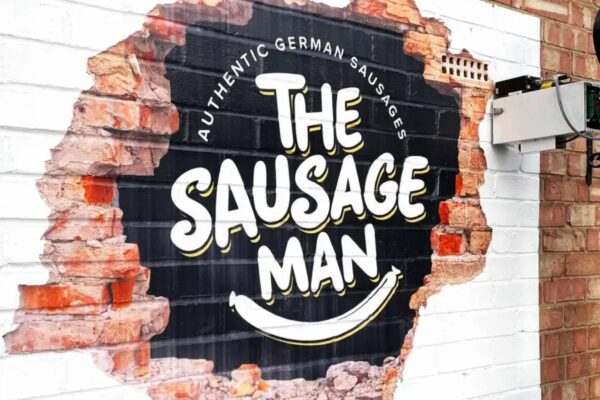 Branded wall art for The Sausage Man, personalised wall art printed by Wallprint NZ servicing Akaroa, Amberley, Ashburton, Christchurch, Darfield, Dunsandel, Fairlie, Geraldine, Hinds, Kaiapoi, Leeston, Leeston, Lincoln, Lyttleton, Methven, Omarama, Prebbleton, Rakaia, Rangiora, Rolleston, Tekapo, Temuka , Timaru, Twizel, Waimate, West Melton, South Island