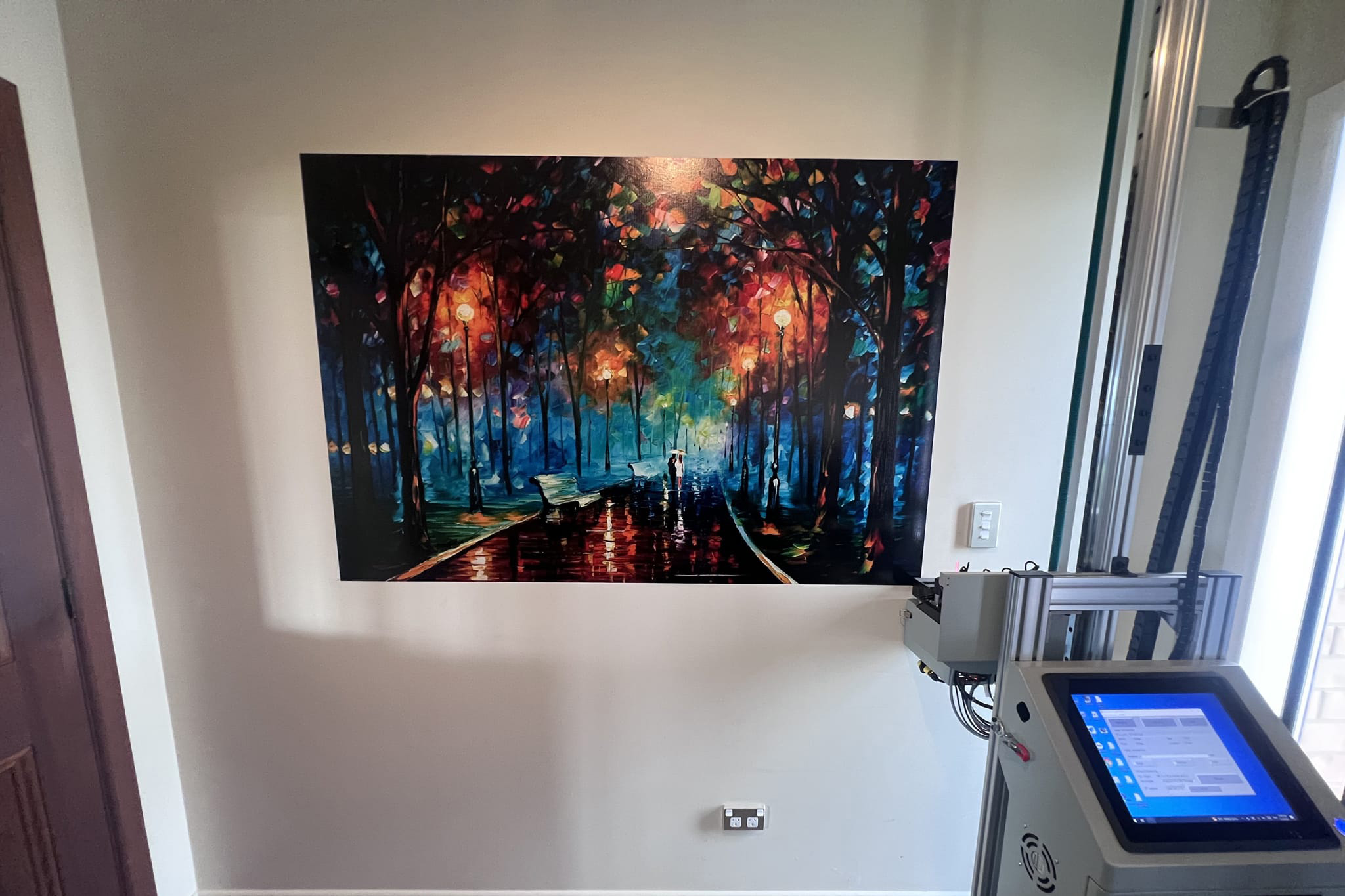 Image of wall art being printed by Wallprint NZ printing machine servicing Akaroa, Amberley, Ashburton, Christchurch, Darfield, Dunsandel, Fairlie, Geraldine, Hinds, Kaiapoi, Leeston, Leeston, Lincoln, Lyttleton, Methven, Omarama, Prebbleton, Rakaia, Rangiora, Rolleston, Tekapo, Temuka , Timaru, Twizel, Waimate, West Melton, South Island